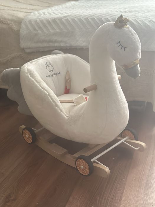 Bujak Jeździk Łabędź na biegunach konik dźwięk PL 2w1