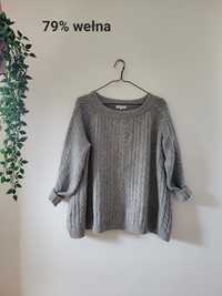 Wełniany sweter warkocz
