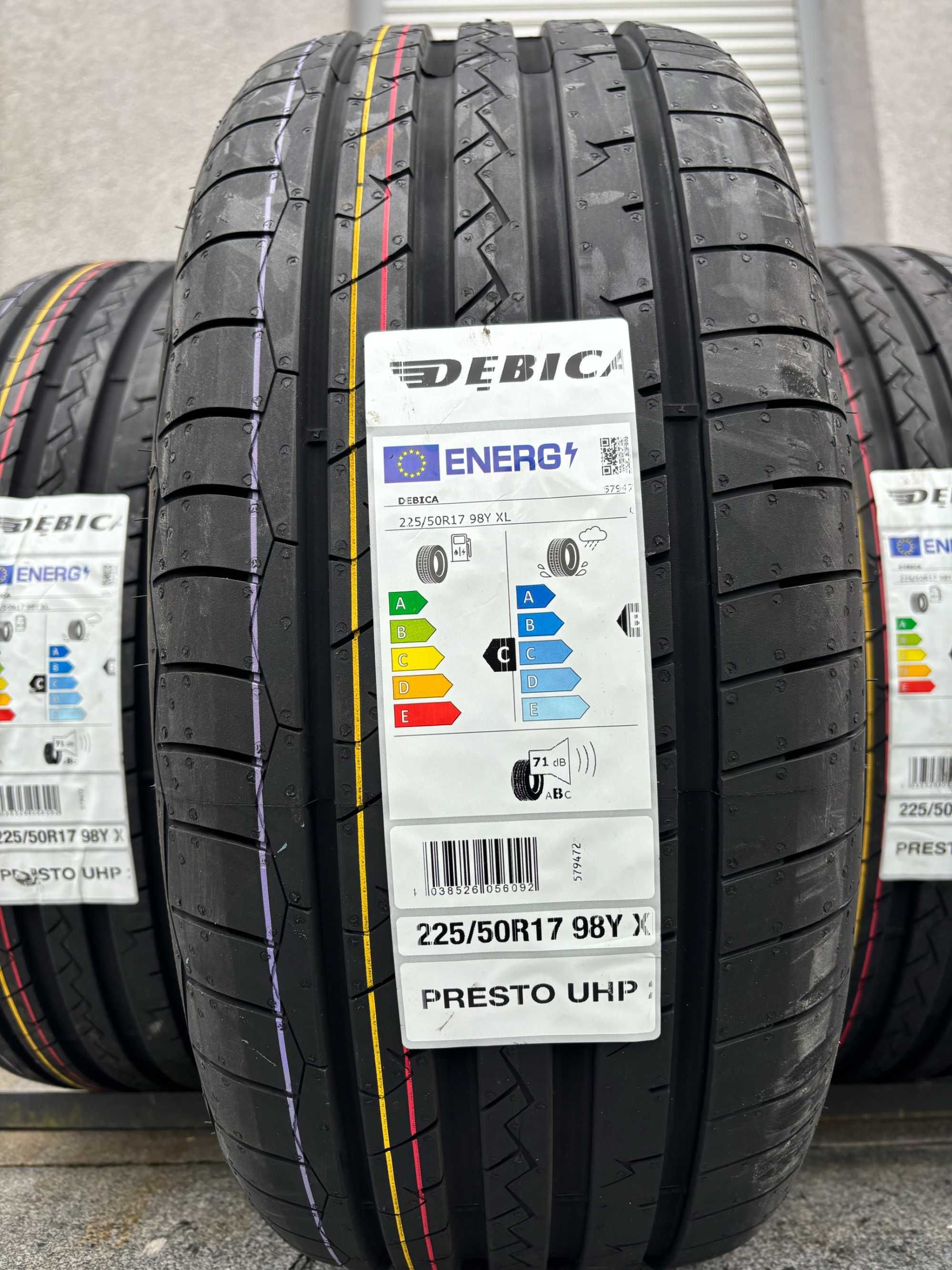 x4 letnie 225/50R17 Dębica UHP2 98Y XL prod. 2023r C,B,71db gwarancj