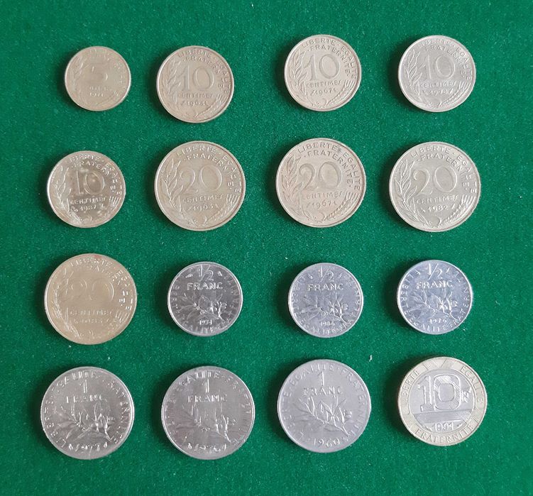 Coleção de (18) moedas - FRANÇA