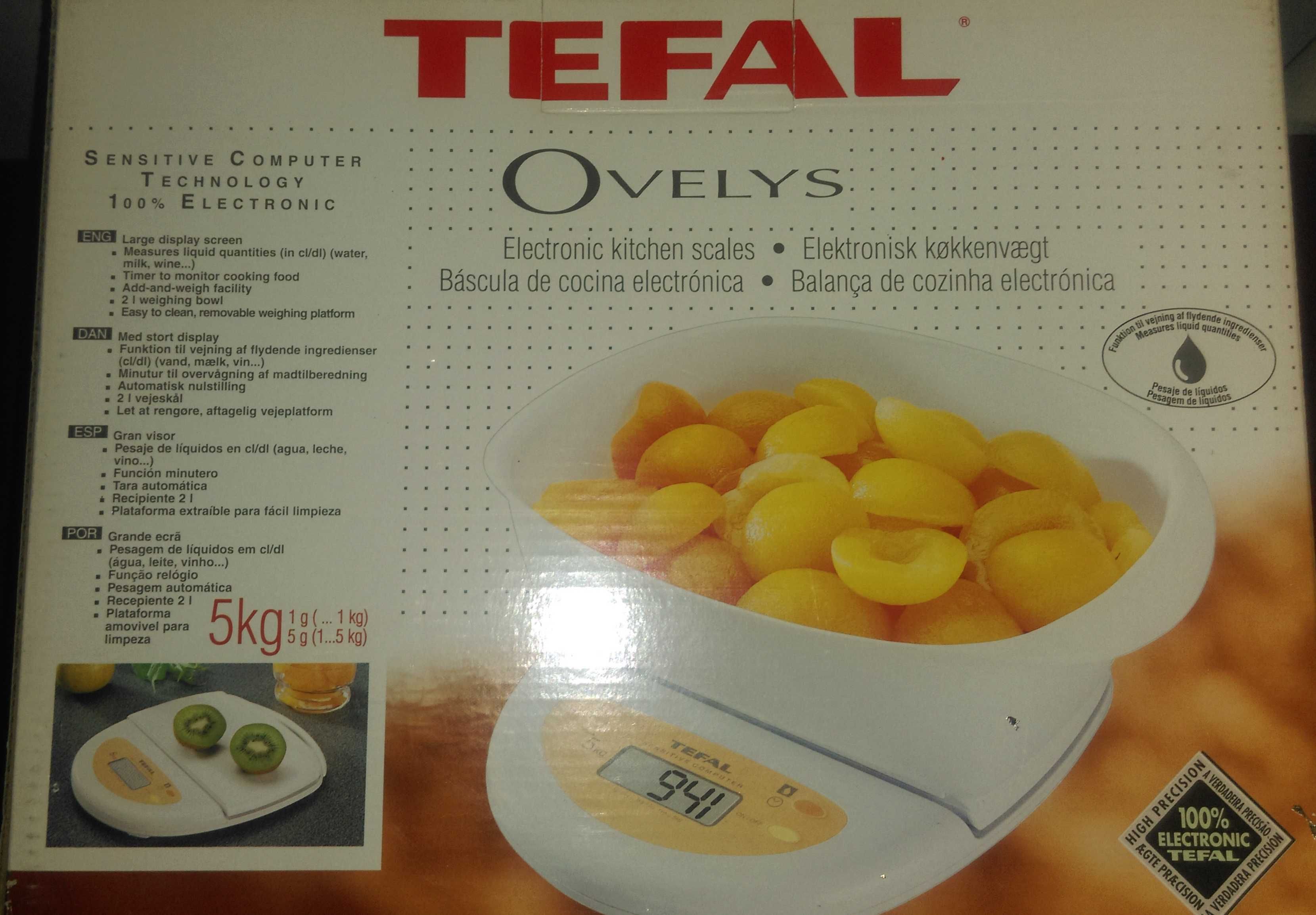 Электронные кухонные весыTefal Ovelys с поддоном для точного измерения