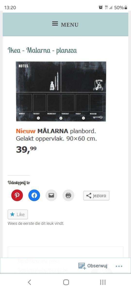 Tablica kredowa IKEA malarna 90x60