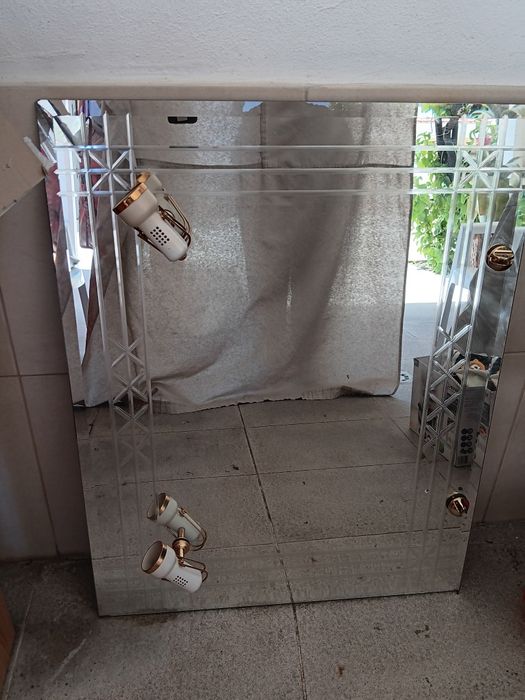 Espelho para banheiro (90x70cm) 2 spots acoplados