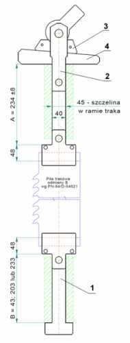 Uchwyt mimośrodowy piły trakowej typ FZ5-1 i FZ5-1/18 Pemal SA