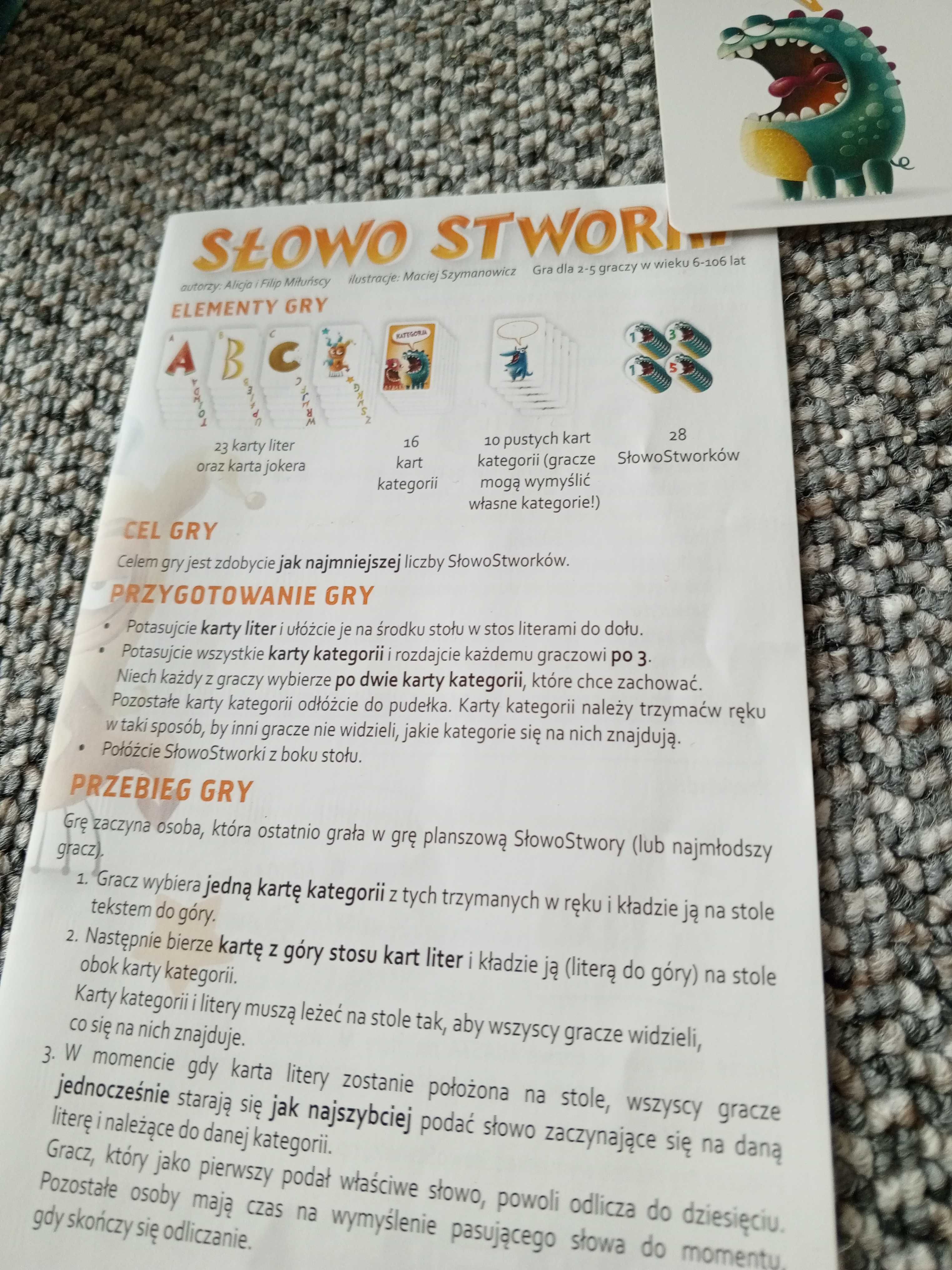 Gra planszowa Słowo Stworki