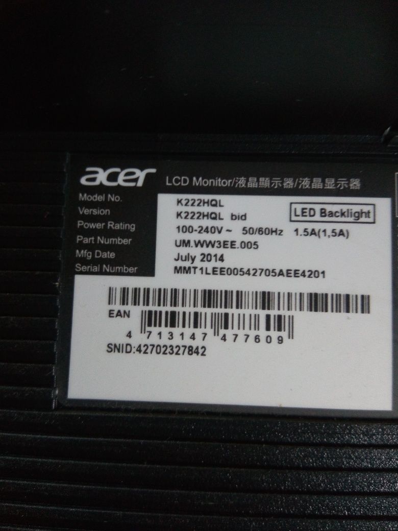 Monitor Acer K222HQL