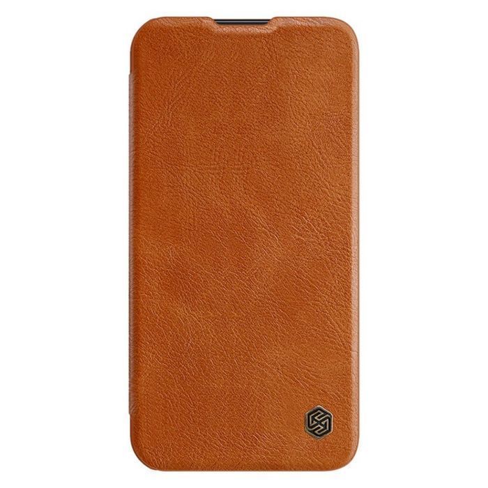 Etui Skórzane Nillkin Qin Leather Pro Samsung Galaxy S23+ Brązowe