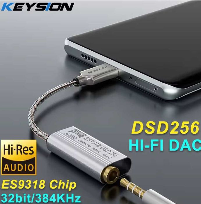 KEYSION DSD256 DAC шикарный ЦАП + усилитель для наушников, для iPhone