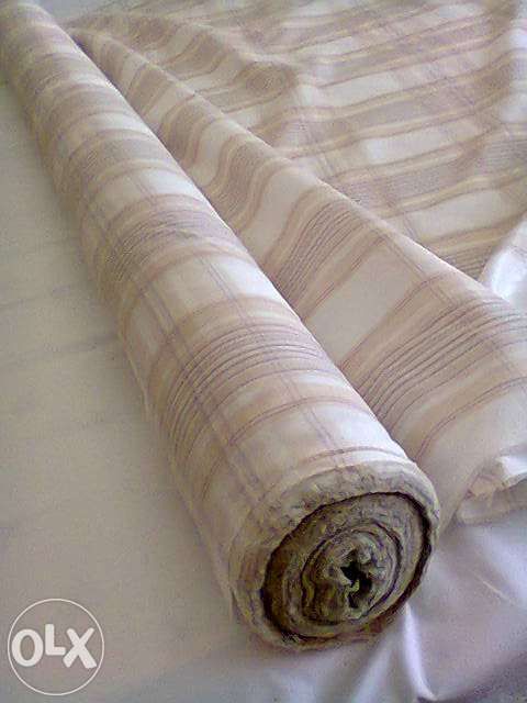 Tecido Decoração Beige branco cinza xadrez