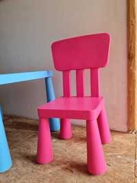 Krzesło krzesełko Mammut Ikea różowe plastikowe lekkie