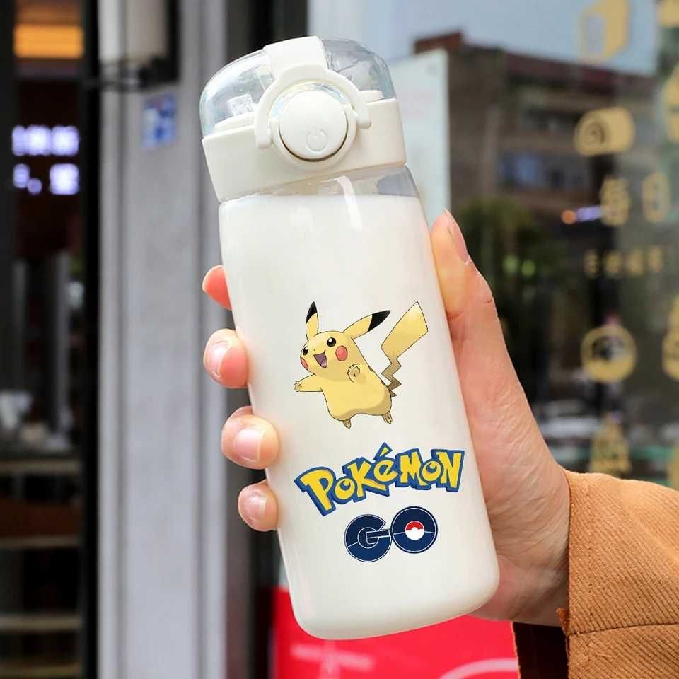 NOWA Butelka ze słomką przeźroczysta 400ml Pokemon