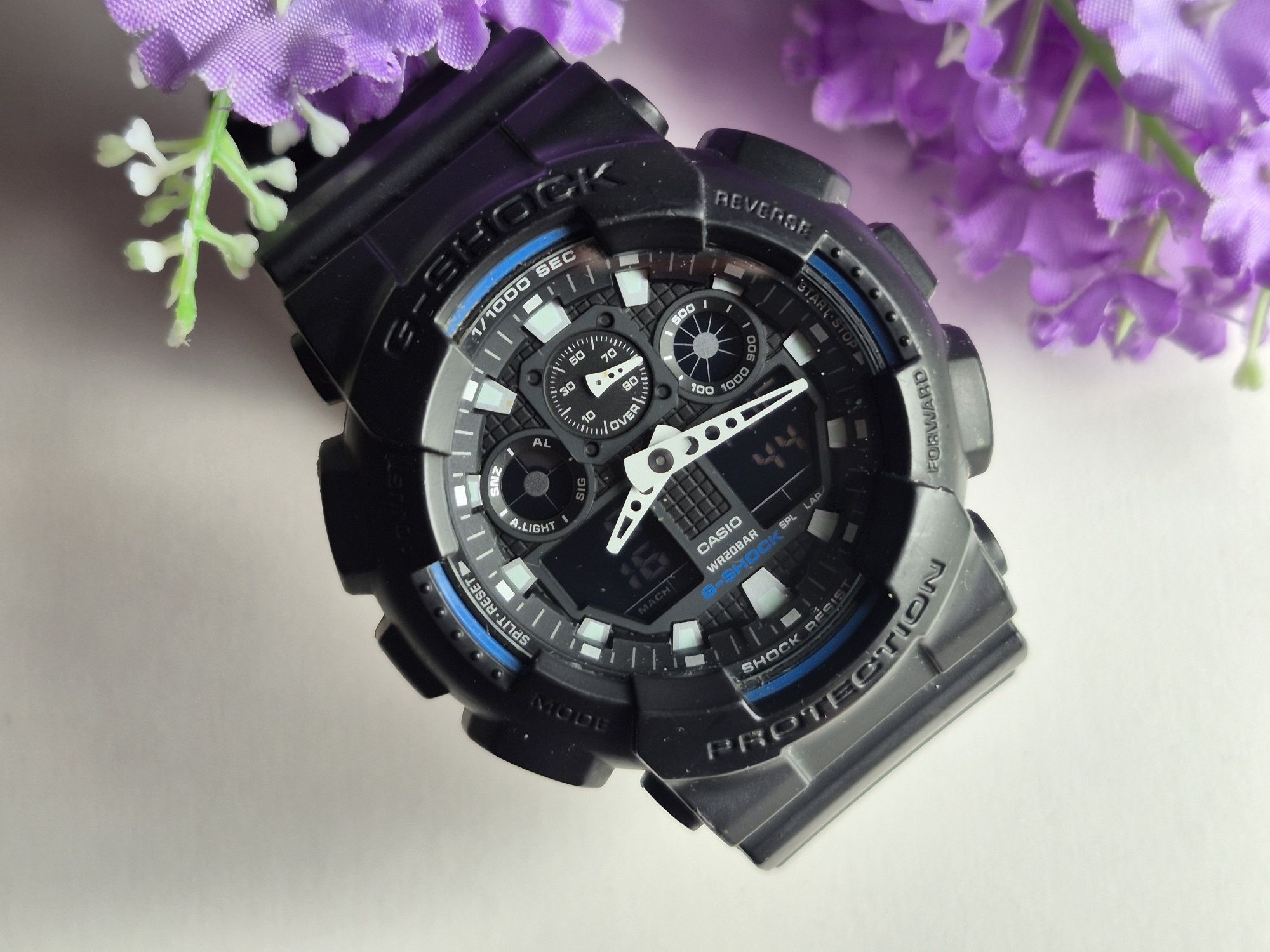 Męski zegarek Casio G-Shock GA-100B niebieski