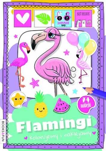 Kolorujemy i naklejamy. Flamingi - praca zbiorowa