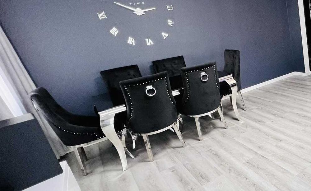 Komplet stół i krzesła glamour