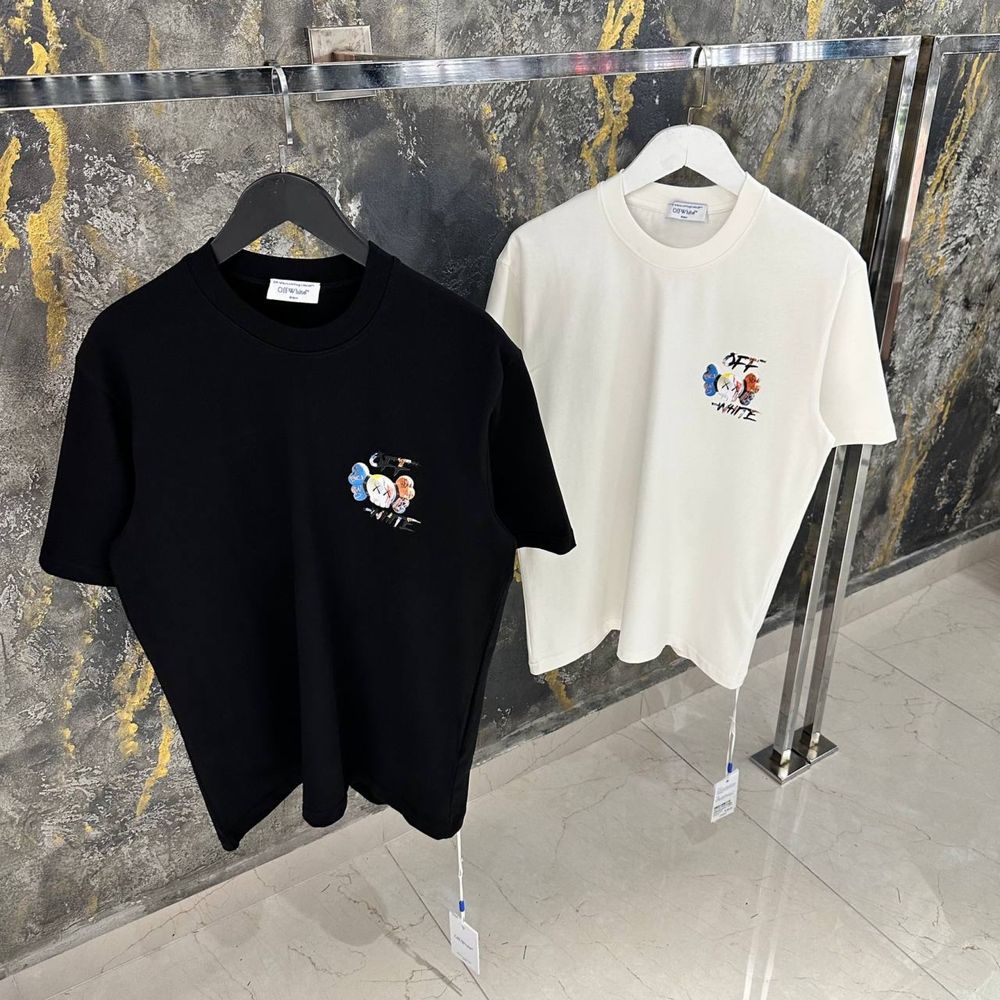 Off-white x kaws мужская футболка оверсайз оригинал унисекс