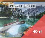 Puzzle 1000 elementów – łódki, jezioro, góry, nowe w folii