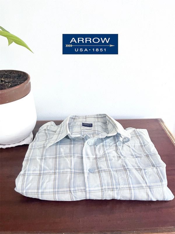 Camisa Masculina Arrow - Tamanho L (42) - Manga Curta