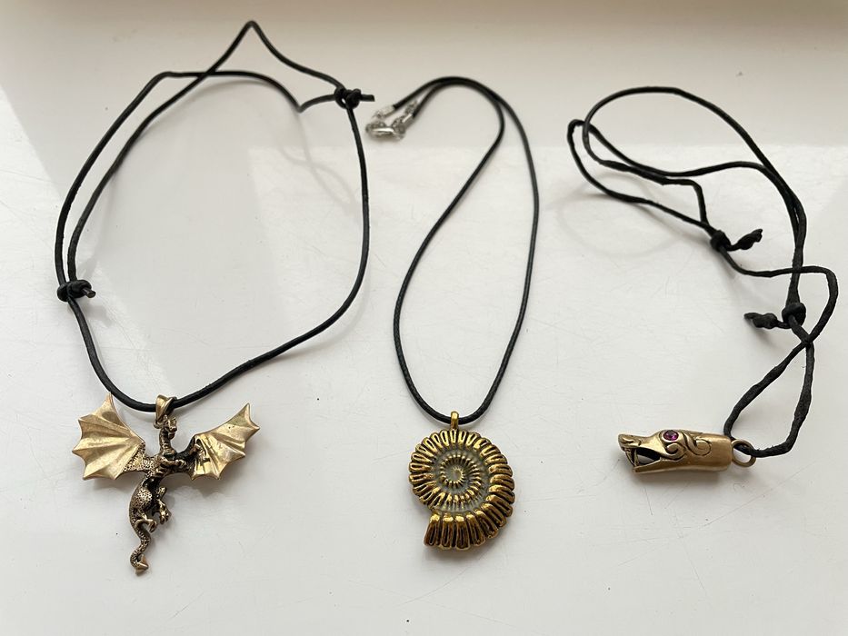 Латунь подвески кулоны - Дракон , Аммонит и голова Дракона