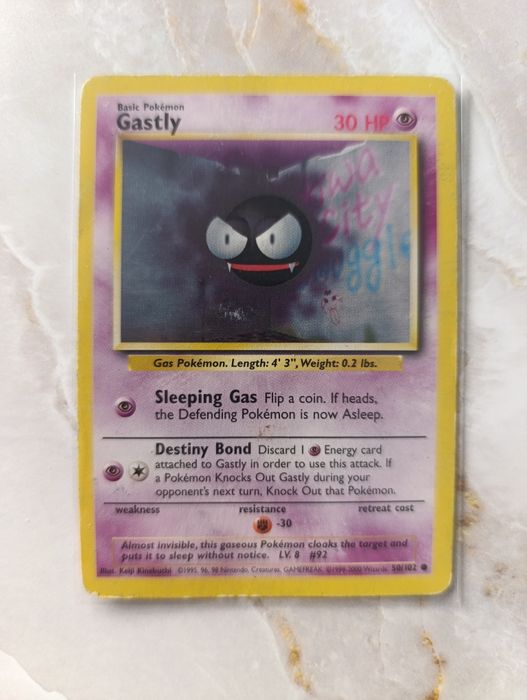 GASTLY base set BS 50 sleeve pokemon karta