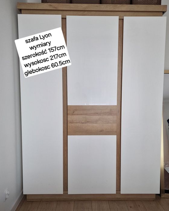 Szafa 3 drzwiowa z kolekcji Wójcik Lyon podział