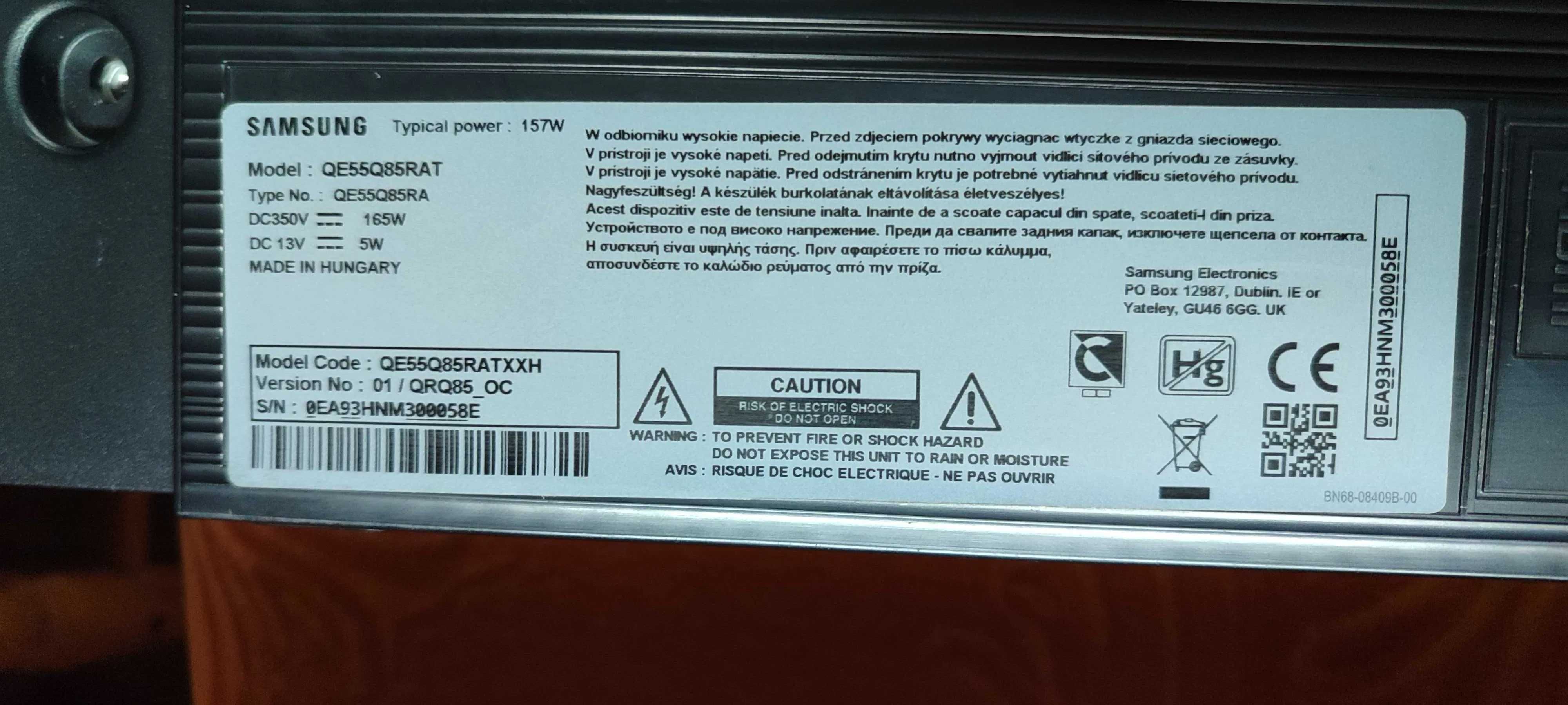 Samsung QE55Q85Rat 4K Smart,Direct QLED,Tizen 5.0, 120Hz 10Bit матрица