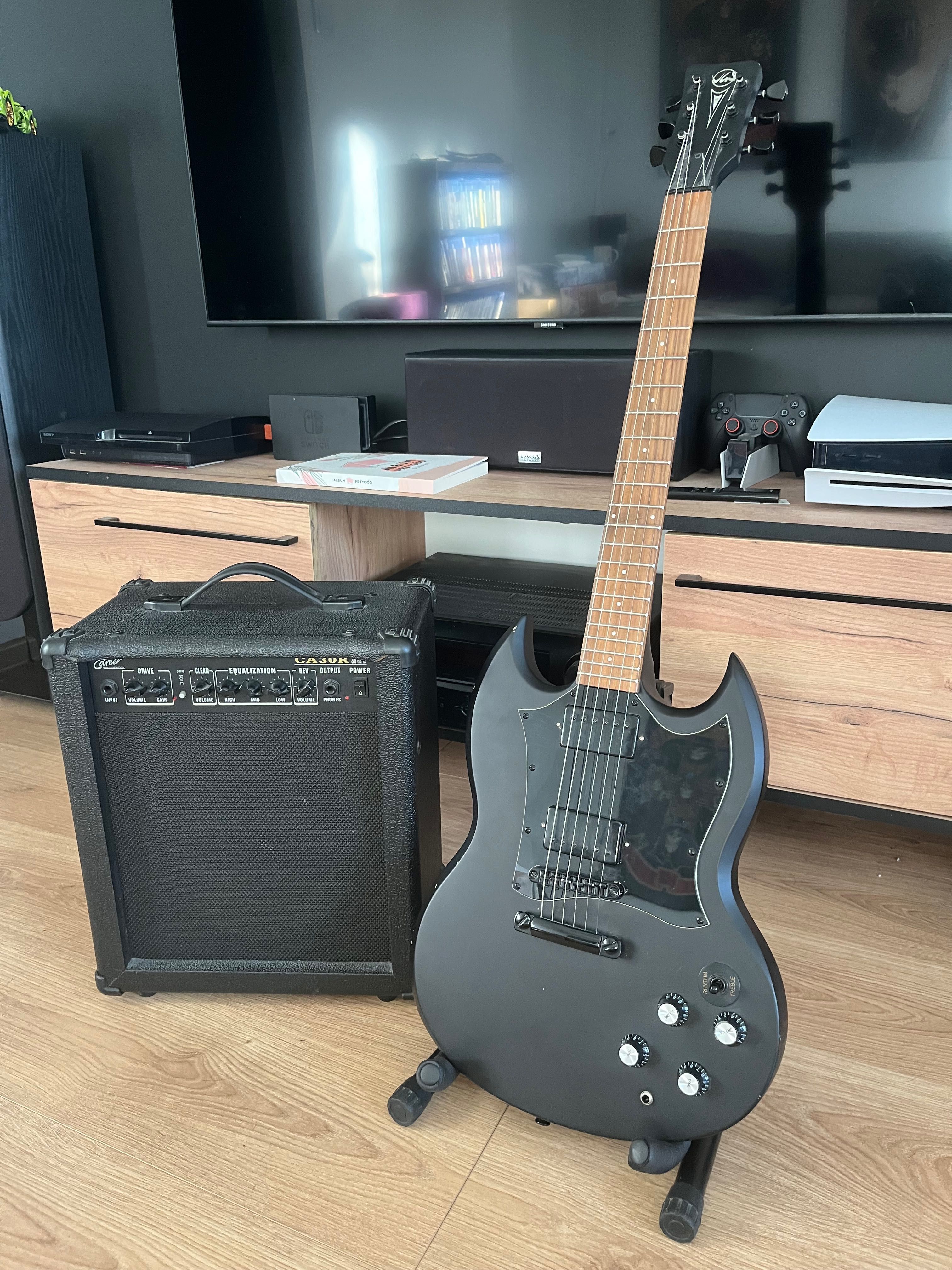 ZESTAW Gitara Elektryczna VGS Cobra SG  + Wzmacniacz Carrer CA30R