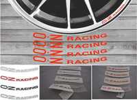 4 logos OZ Racing para laterais das jantes - várias cores