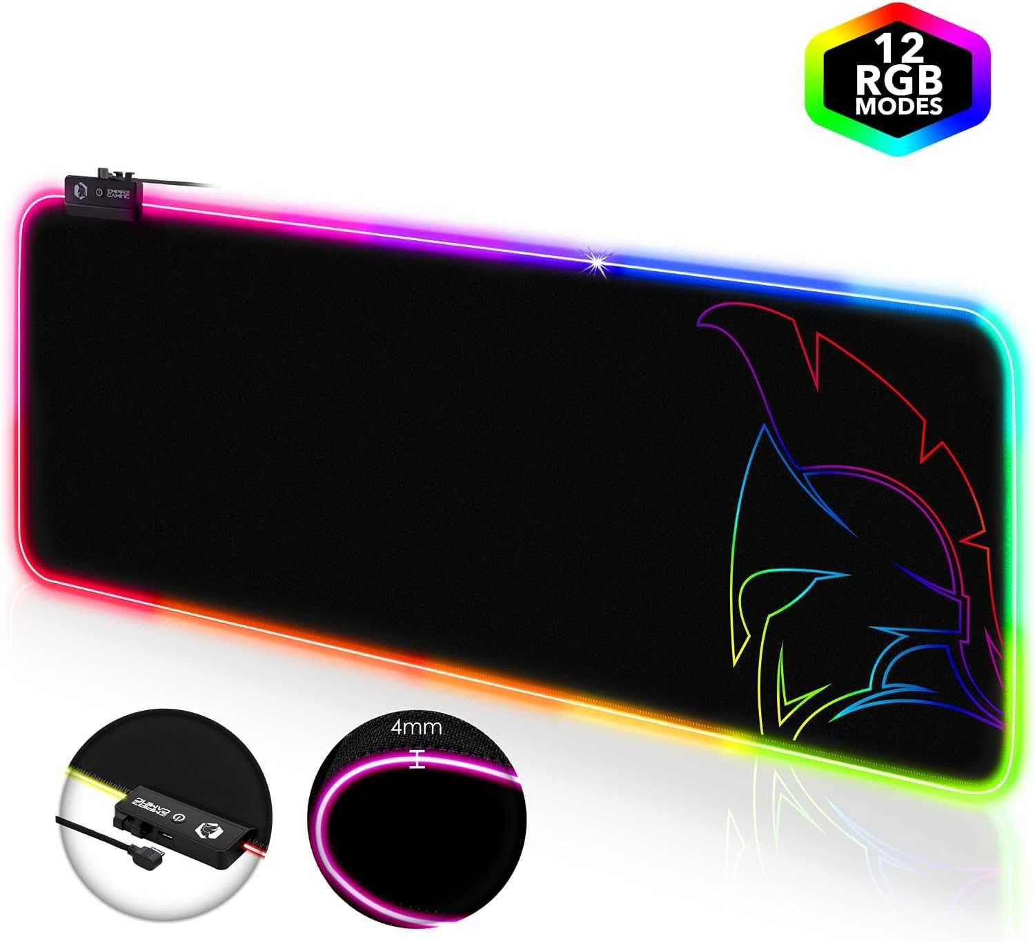 Podkładka pod mysz RGB XXL 80 cm LED antypoślizgowa 12 trybów