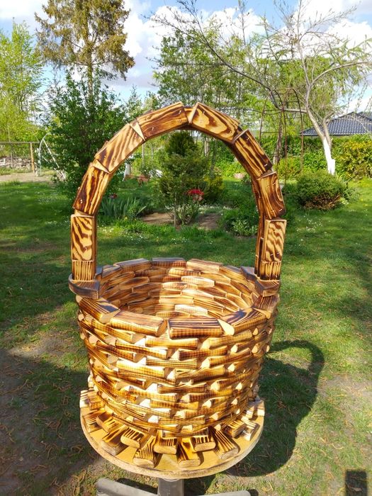 Donica doniczka drewniana kosz