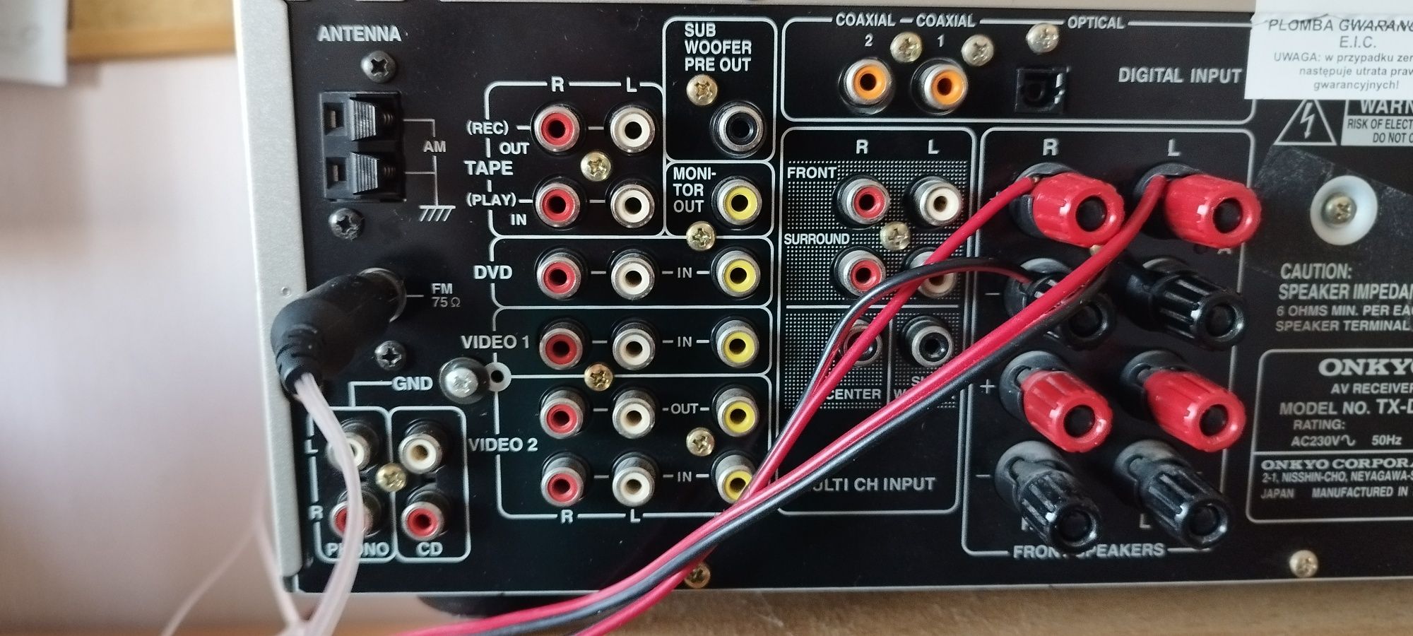 Amplituner kino 5.1 Onkyo tx-ds484  pilot oryginalny