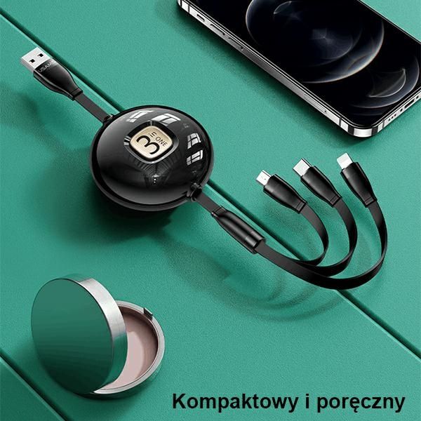 USAMS Kabel U69 3w1 1m niebieski/blue(lightning/microUSB/USB-C)