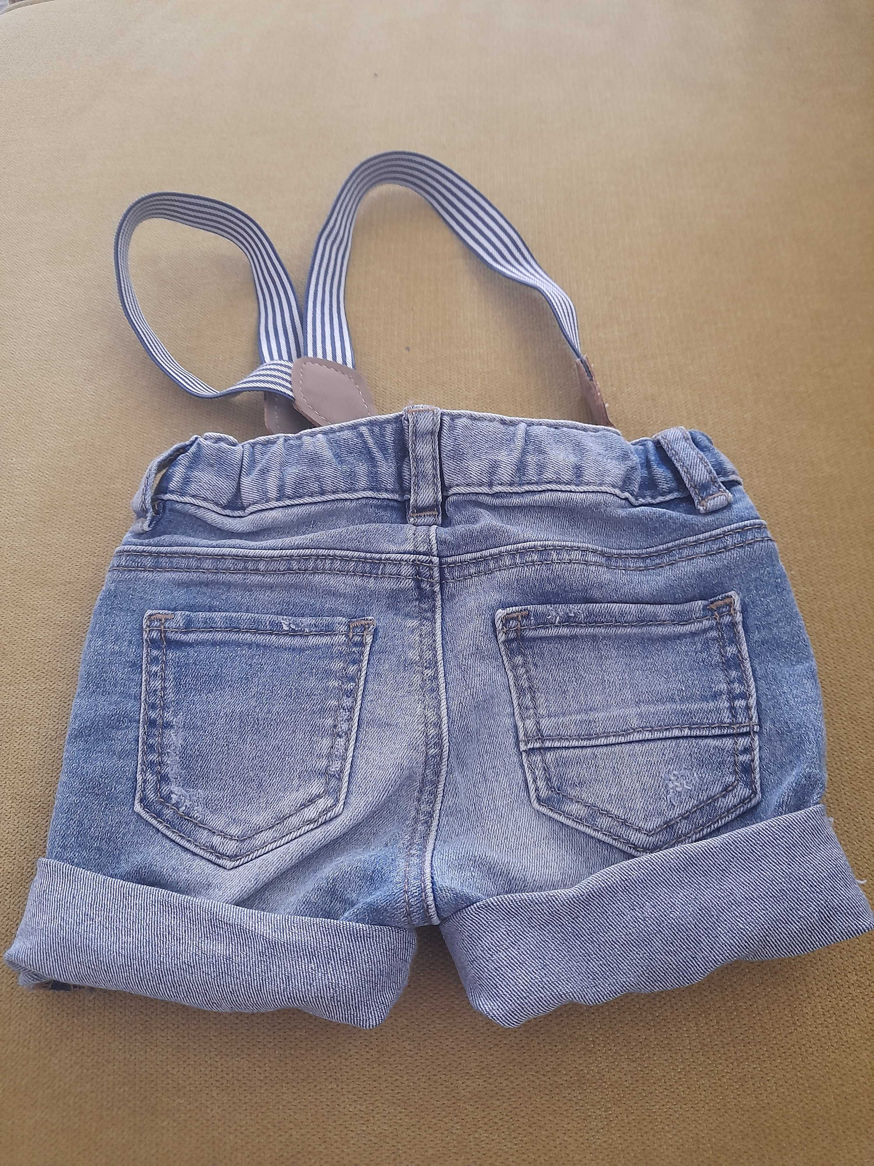 Spodenki niemowlęce jeansowe H&M r.68