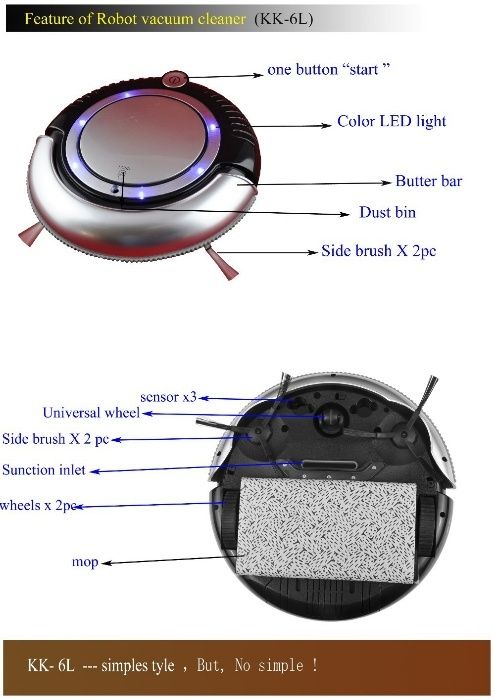 Мини робот пылесос KK6L черный Cleaner
