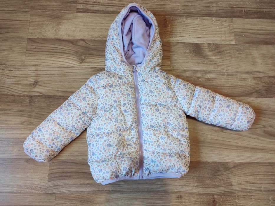 Kurtka kurteczka zimowa w kwiatki sinsay Fox &bunny 80 cm stan idealny