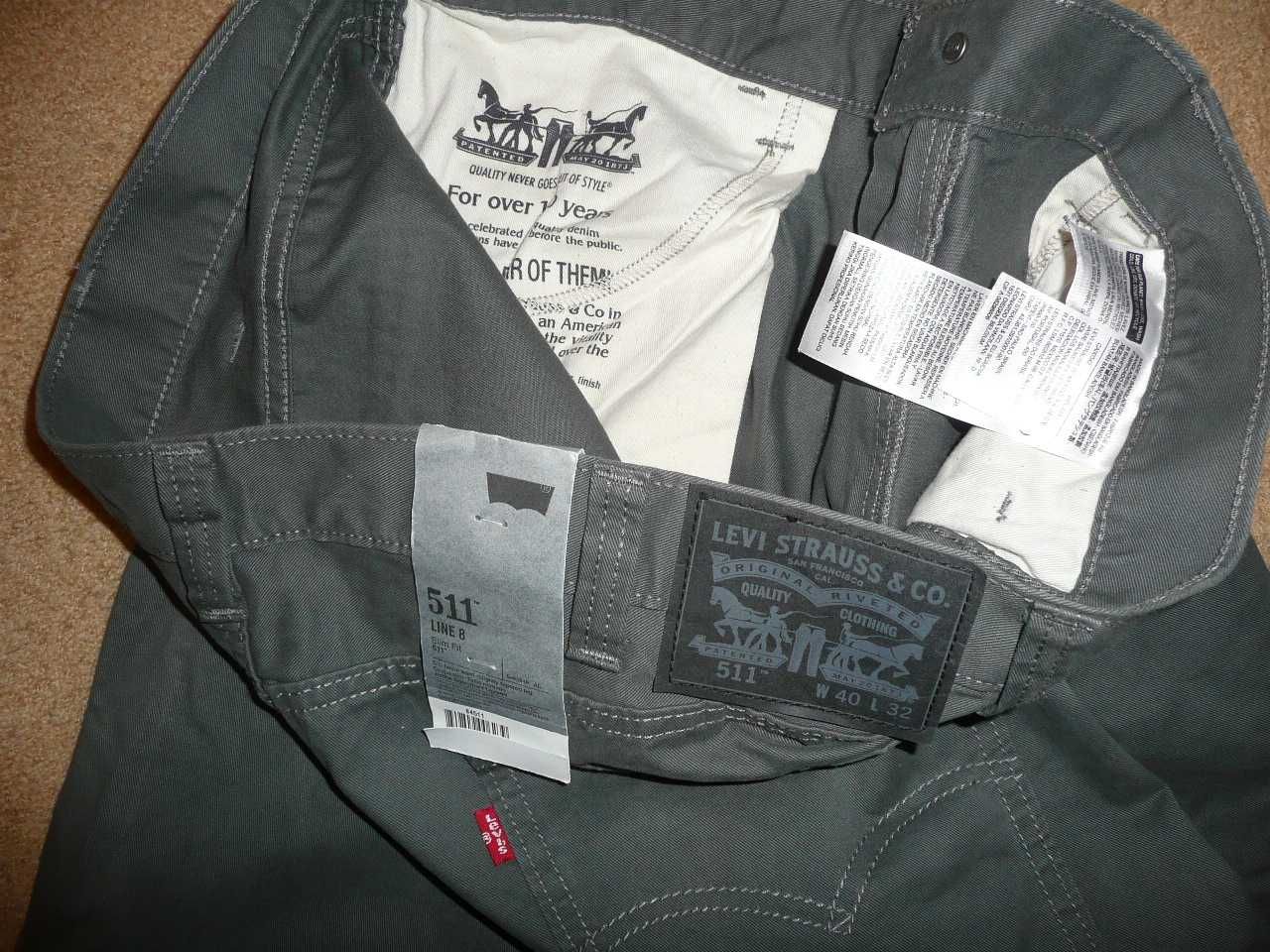 NOWE spodnie dżinsy LEVIS 511 W40/L32=52/108cm jeansy LINE 8