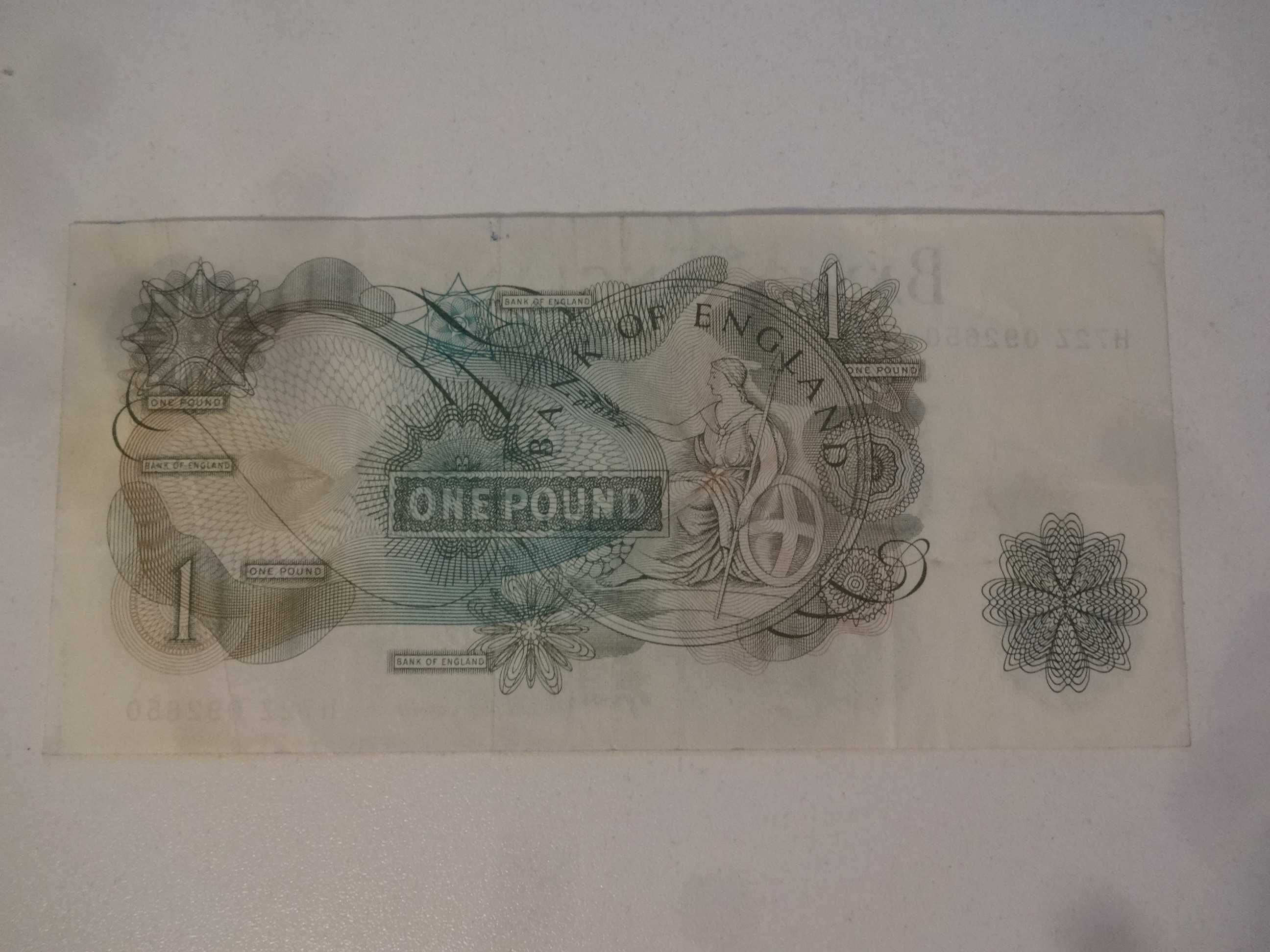 Banknot Anglia 1 Pound Elizabeth jak na fotki