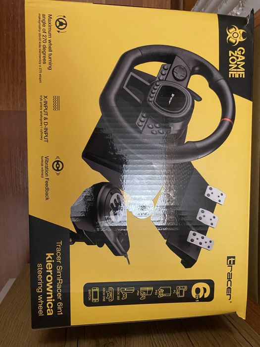 Продам руль ігровий Tracer з кробкою передач та педалями.