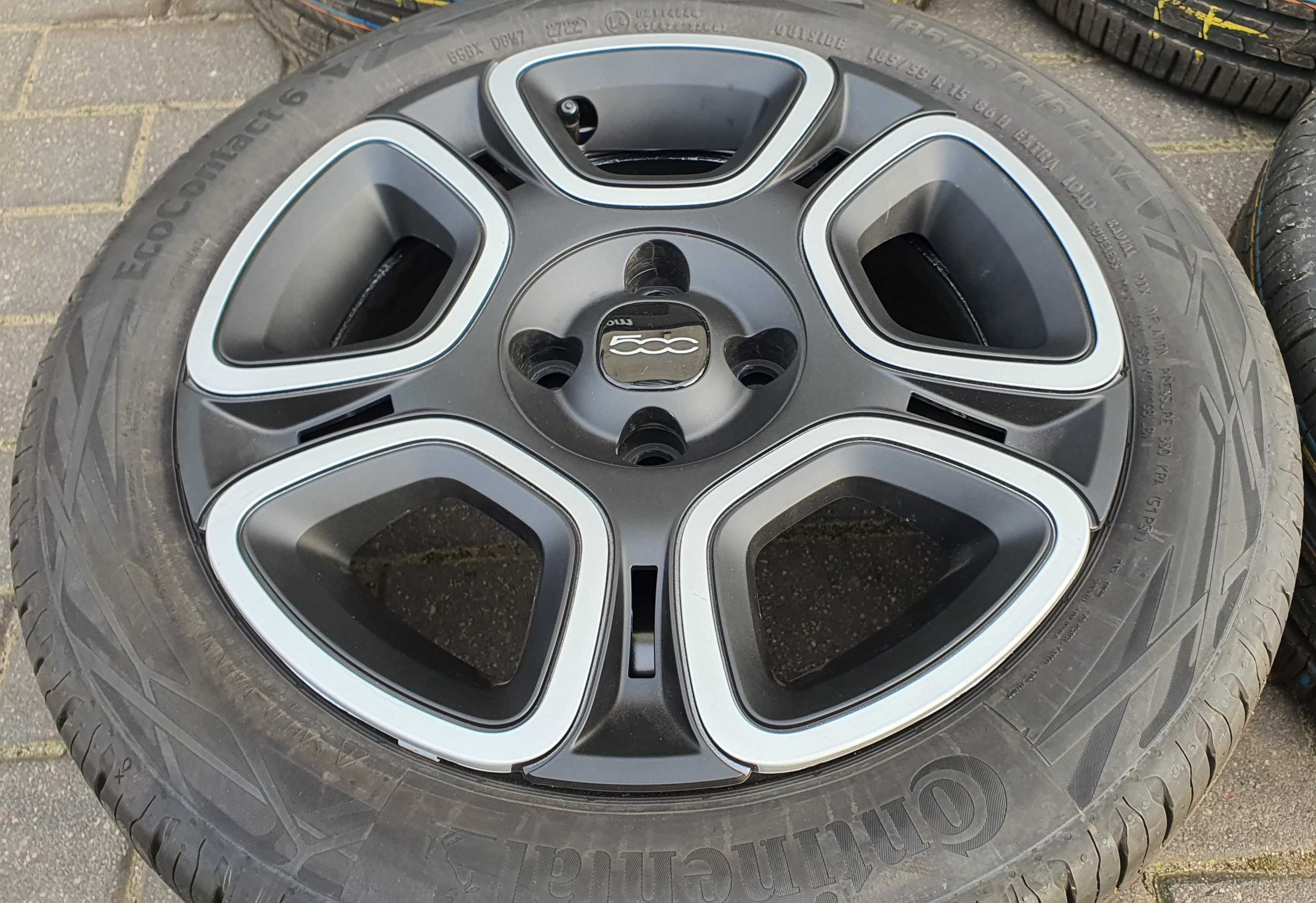 4x Felgi oryginalne FIAT 500 OE 6x 15 4x98 ET35 58,1 strukturalne NOWE