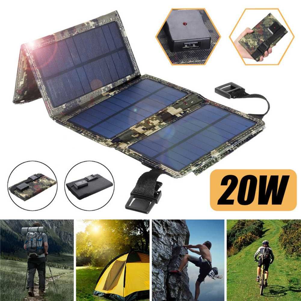 Портативний сонячний зарядний пристрій Solar 20w 5V 1.5A + USB