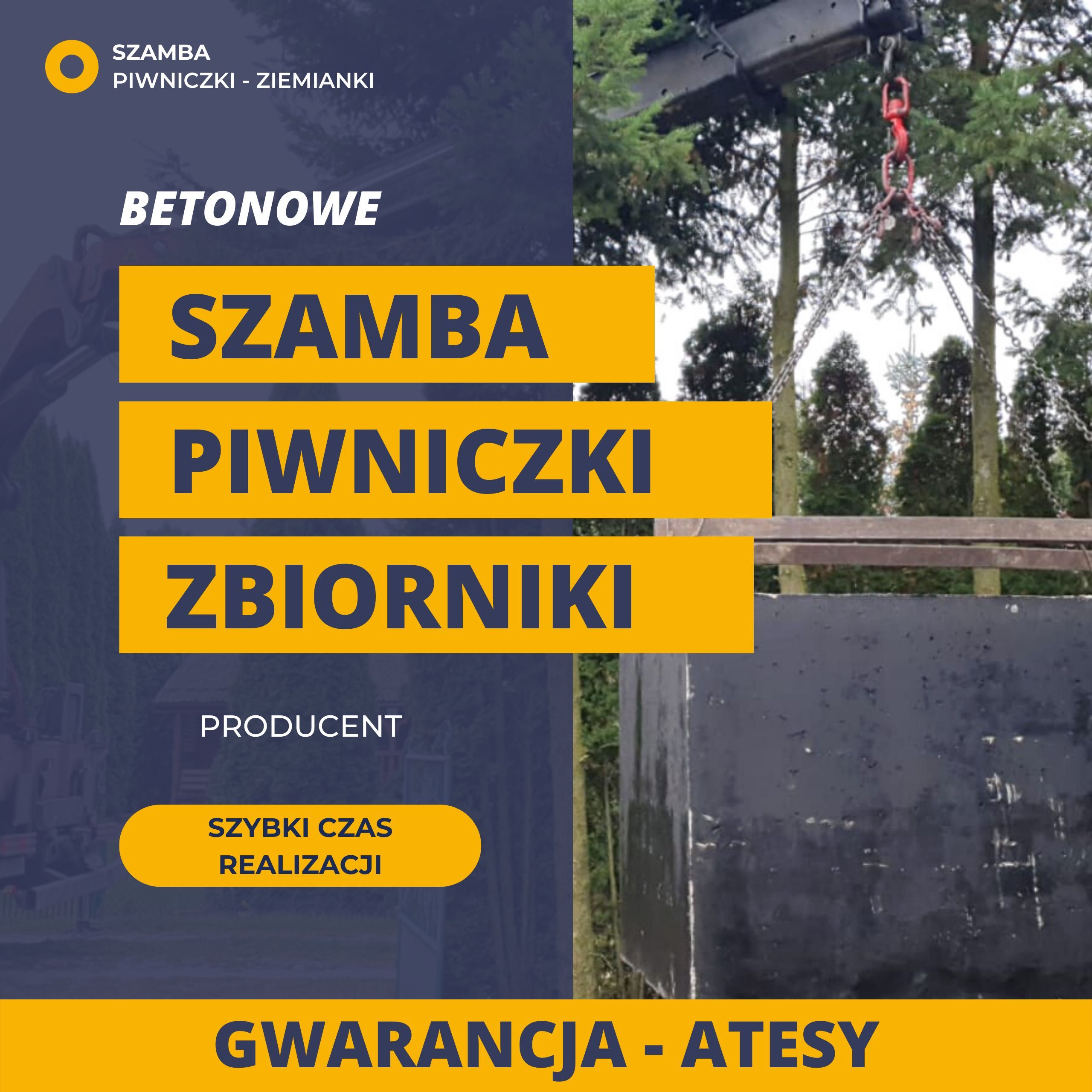 Szambo betonowe zbiornik betonowy na deszczówkę wodę Kanał Piwnica