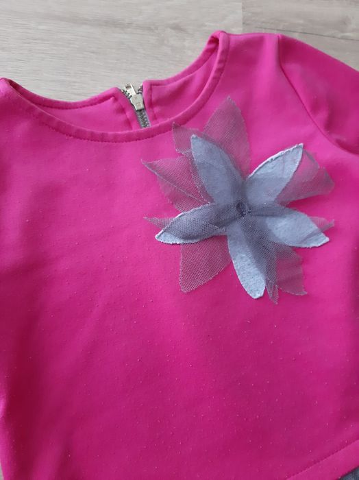 Pepco sukienka dziewczęca rozmiar 116 tiulowa różowa szara długi rękaw