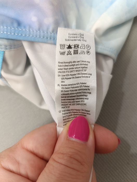 Jednoczęściowy strój kąpielowy, dziewczęcy, roz. 98, 2-3 lata
