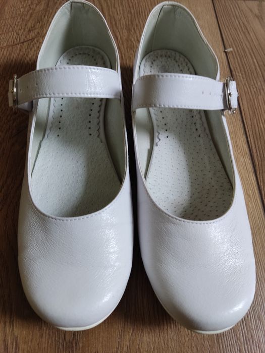 Buty białe komunia baleriny Miko 812 36,37