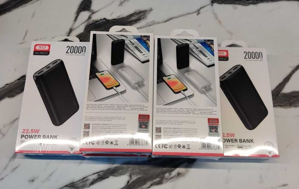 Повербанк XO PR127 20000mAh PD20W + USB 22.5 W Швидка зарядка