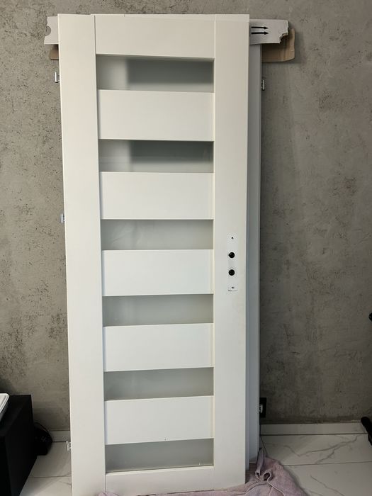 Drzwi białe szybki zestaw 3 pary