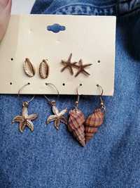 Сережки звёздочки ракушки море морские