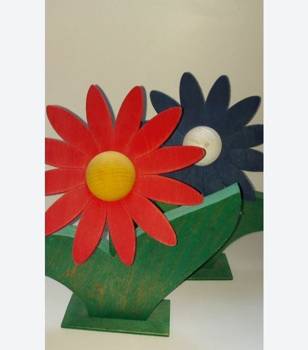 Drewniane kwiaty kpl 2szt