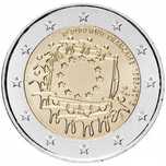 França 2 euro, 2015
30º Aniversário da Bandeira da União Europeia
