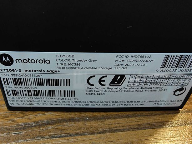 Motorola edge plus 12 gb. 256 gb