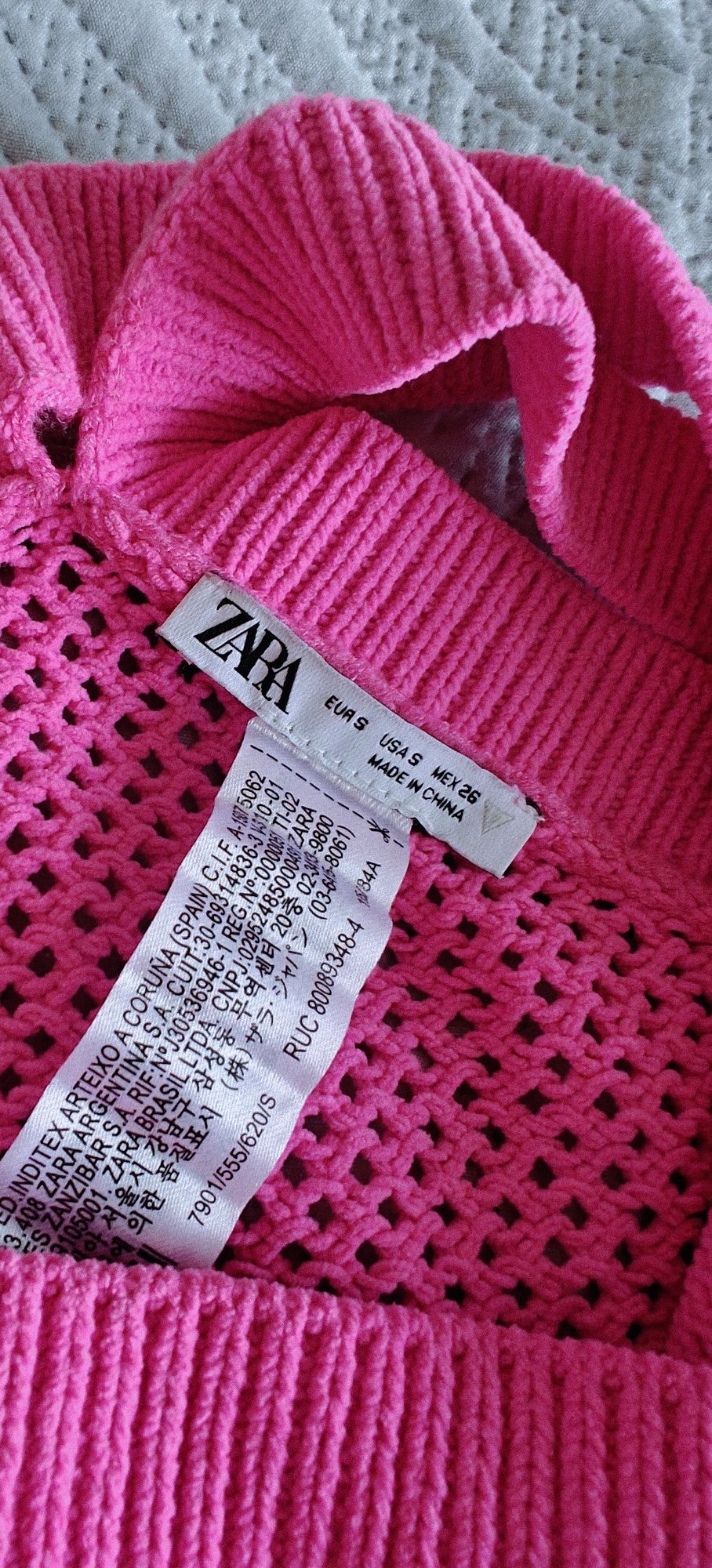 Różowy crop top Zara roz S